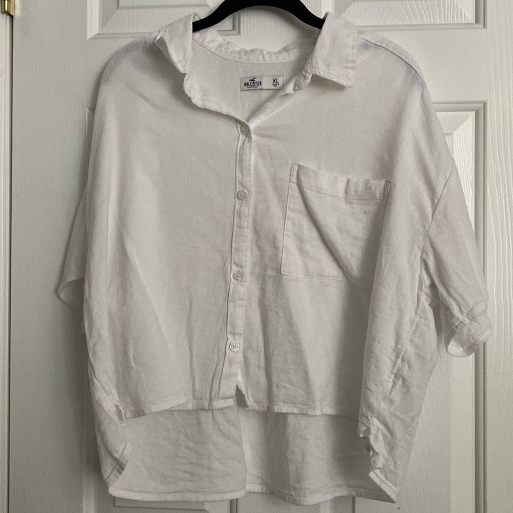 Hollister NWOT white linen button up